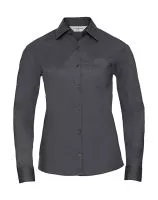 Ladies` LS Poplin Shirt Szürke