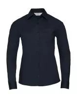 Ladies` LS Poplin Shirt French Navy