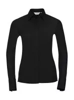 Ladies` LS Ultimate Stretch Shirt Black