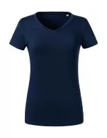 Ladies` Pure Organic V-Neck Tee French Navy