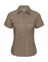 Ladies` Roll Sleeve Shirt Khaki