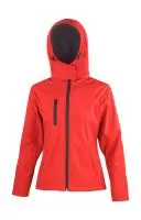 Ladies TX Performance Hooded Softshell Jacket Red/Black