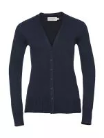 Ladies’ V-Neck Knitted Cardigan French Navy