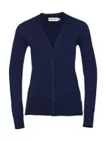 Ladies’ V-Neck Knitted Cardigan Denim Marl