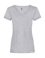 Ladies Valueweight V-Neck T Heather Grey