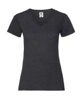 Ladies Valueweight V-Neck T Dark Heather Grey