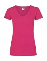 Ladies Valueweight V-Neck T Fuchsia