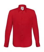 London Stretch Shirt LS Deep Red