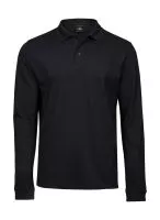 Luxury LS Stretch Polo Black