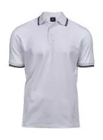 Luxury Stripe Stretch Polo White/Navy