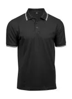 Luxury Stripe Stretch Polo Black/White