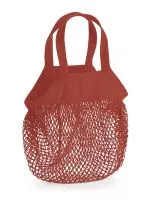 Organic Cotton Mini Mesh Grocery Bag Orange Rust