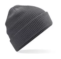 Organic Cotton Waffle Beanie Graphite Grey