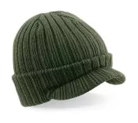 Peaked Beanie Olive Green