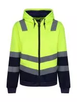 Pro Hi Vis Full Zip Hoodie Yellow/Navy