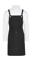 PROVENCE - Crossover Eyelets Bib Apron with Pocket Black