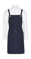 PROVENCE - Crossover Eyelets Bib Apron with Pocket Navy