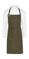 PROVENCE - Eyelet Bib Apron with Pocket Olive