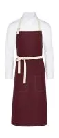 SANTORINI - Contrasted Bib Apron with Pocket Burgundy