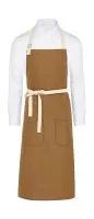 SANTORINI - Contrasted Bib Apron with Pocket Caramel