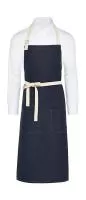 SANTORINI - Contrasted Bib Apron with Pocket Navy