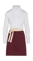 SANTORINI - Contrasted Bistro Apron with Pocket Burgundy