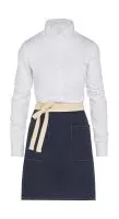 SANTORINI - Contrasted Bistro Apron with Pocket Navy