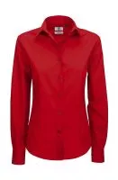 Smart LSL/women Poplin Shirt Deep Red