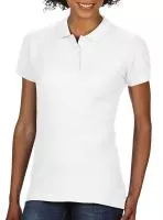 Softstyle® Ladies Double Pique Polo Fehér