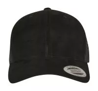 Suede Leather Trucker Cap Black