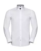 Tailored Contrast Herringbone Shirt LS