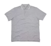 The Tipped Polo Heather Grey Melange/White