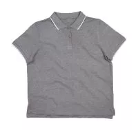 The Women’s Tipped Polo Heather Grey Melange/White