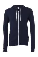 Unisex Poly-Cotton Full Zip Hoodie Navy