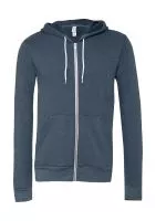 Unisex Poly-Cotton Full Zip Hoodie Heather Navy