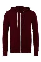 Unisex Poly-Cotton Full Zip Hoodie Maroon