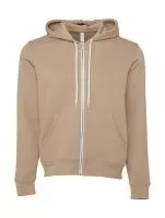 Unisex Poly-Cotton Full Zip Hoodie Tan