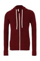 Unisex Triblend Full Zip Hoodie Cardinal Triblend