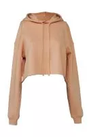 Women`s Cropped Fleece Hoodie Peach