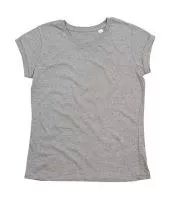 Women`s Organic Roll Sleeve T Heather Grey Melange