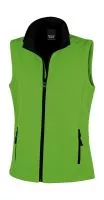 Women`s Printable Softshell Bodywarmer Vivid Green/Black