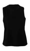 Women`s Racerback Cropped Tank Solid Black Blend