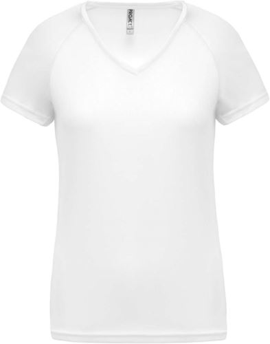 LADIES’ V-NECK SHORT SLEEVE SPORTS T-SHIRT