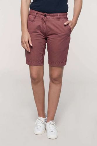 LADIES' WASHED EFFECT BERMUDA SHORTS