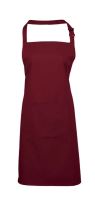 ‘COLOURS’ BIB APRON WITH POCKET Burgundy