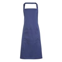 ‘COLOURS’ BIB APRON WITH POCKET Marine Blue