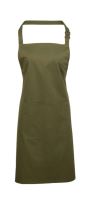 ‘COLOURS’ BIB APRON WITH POCKET Olive