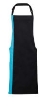 'COLOURS COLLECTION’ CONTRAST BIB APRON Black/Turquoise