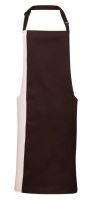 'COLOURS COLLECTION’ CONTRAST BIB APRON Brown/Natural