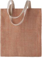 100% NATURAL YARN DYED JUTE BAG Natural/Saffron